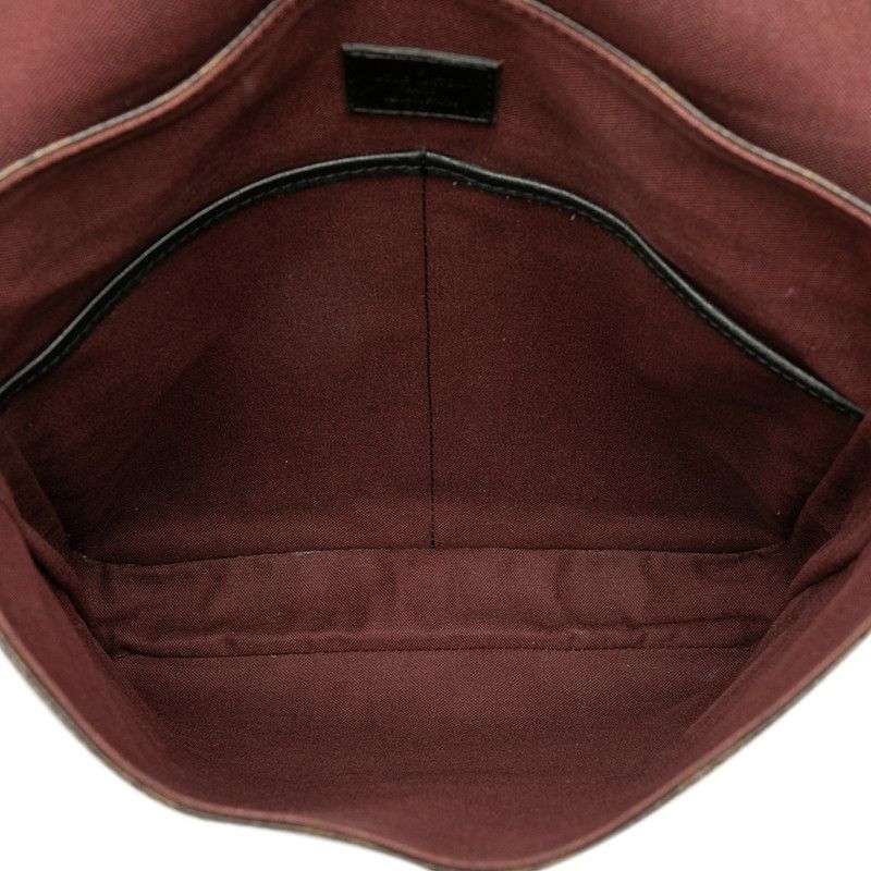 Louis Vuitton Monogram Macassar Bus MM Crossbody Shoulder Bag Brown Leather