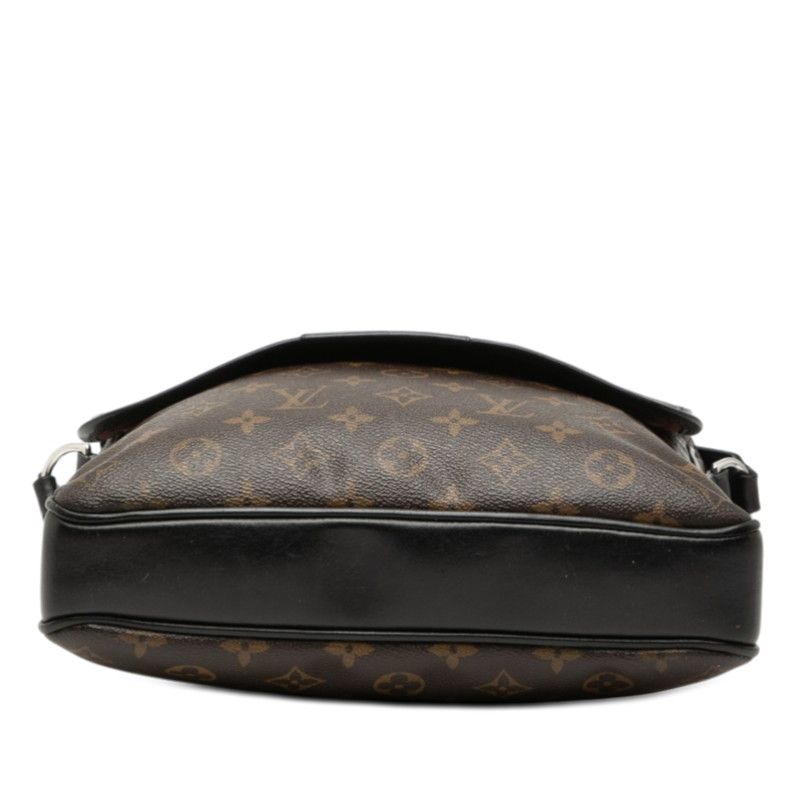 Louis Vuitton Monogram Macassar Bus MM Crossbody Shoulder Bag Brown Leather
