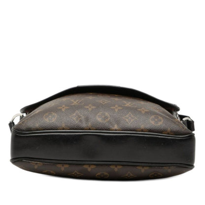 Louis Vuitton Monogram Macassar Bus MM Crossbody Shoulder Bag Brown Leather