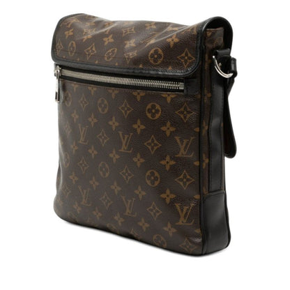Louis Vuitton Monogram Macassar Bus MM Crossbody Shoulder Bag Brown Leather