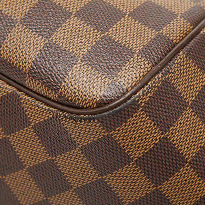 Louis Vuitton Damier Belem MM Tote Ebene Brown Leather