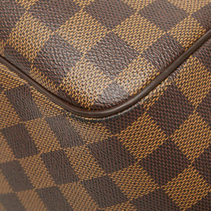 Louis Vuitton Damier Belem MM Tote Ebene Brown Leather