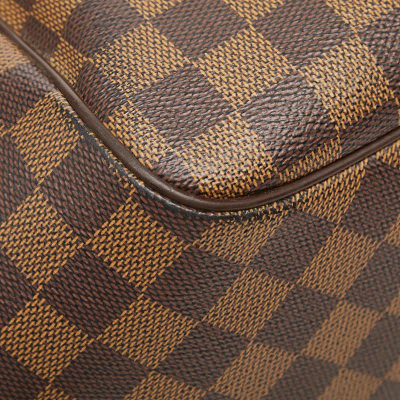 Louis Vuitton Damier Belem MM Tote Ebene Brown Leather