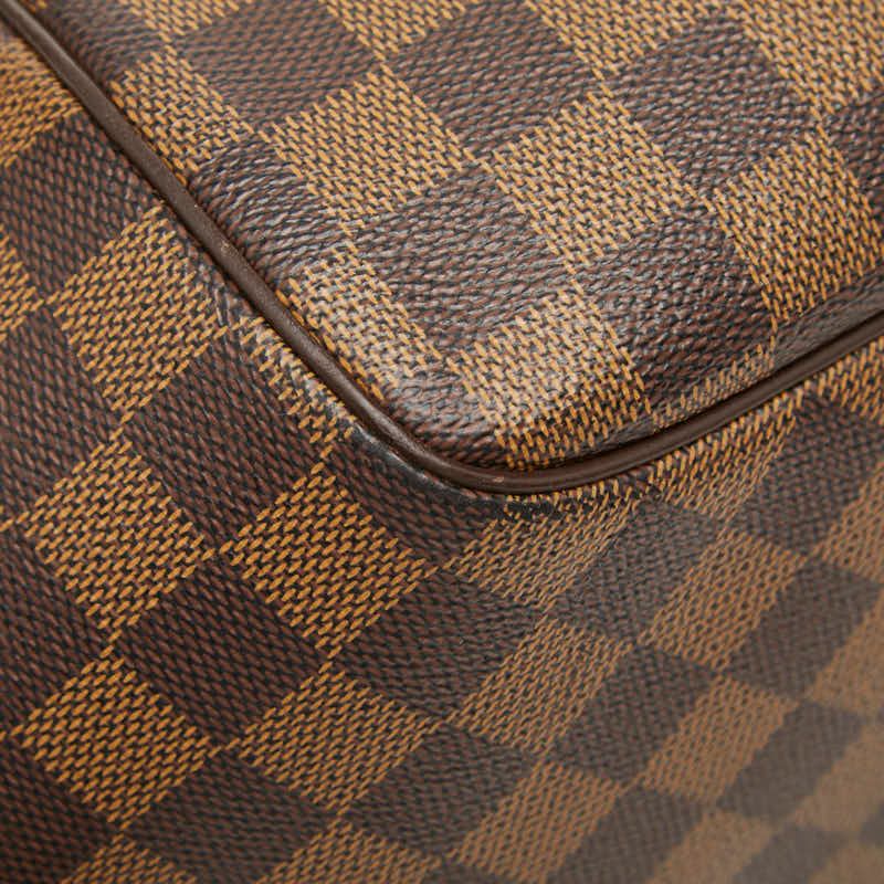 Louis Vuitton Damier Belem MM Tote Ebene Brown Leather