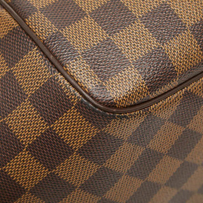 Louis Vuitton Damier Belem MM Tote Ebene Brown Leather