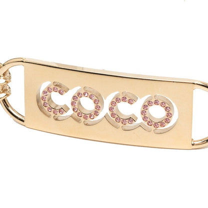 Chanel CC Logo Chain Belt Gold Pink Plated Line Stone