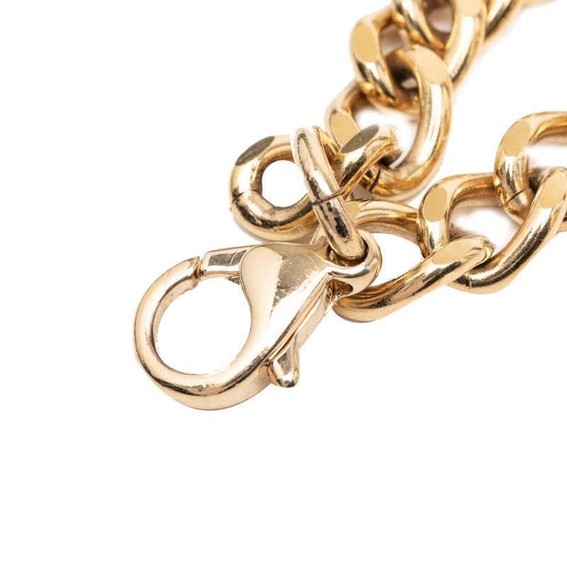 Chanel CC Logo Chain Belt Gold Pink Plated Line Stone