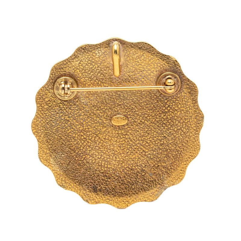 Chanel Logo Brooch Gold Plated