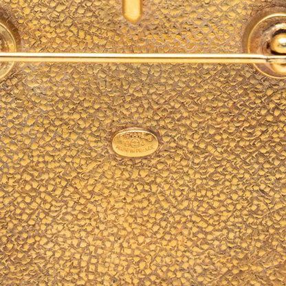 Chanel Logo Brooch Gold Plated