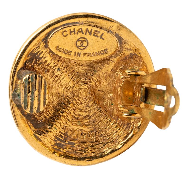 Chanel Round Earrings Gold Plated