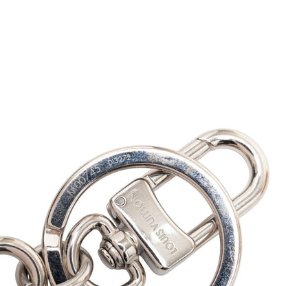 Louis Vuitton Key Holder LV Padlock Key Key Ring Charm Silver Black Metal