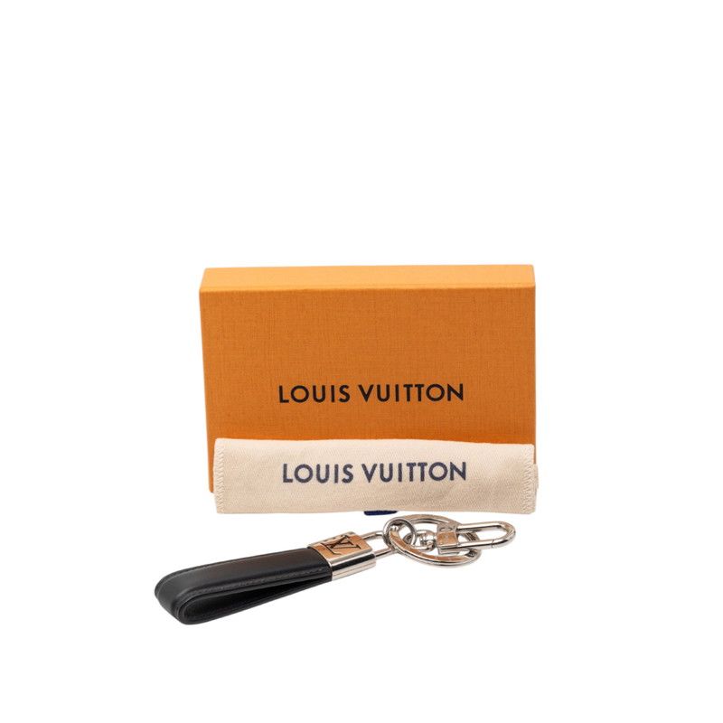 Louis Vuitton Key Holder LV Padlock Key Key Ring Charm Silver Black Metal