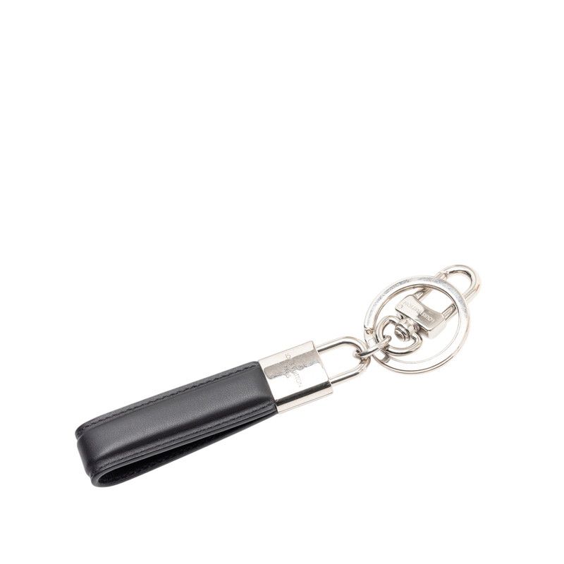 Louis Vuitton Key Holder LV Padlock Key Key Ring Charm Silver Black Metal