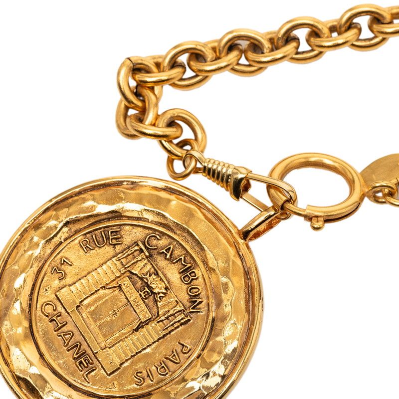 Chanel 31 Rue Cambon Paris Necklace Gold Plated