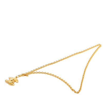Chanel Quilted CC Logo Long Necklace Gold Plated