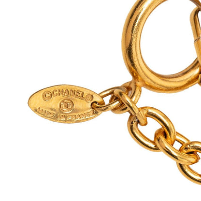 Chanel Quilted CC Logo Long Necklace Gold Plated