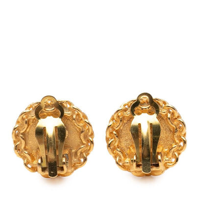 Chanel CC Logo Earrings Gold Plated