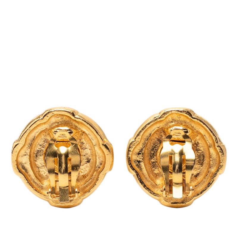 Chanel CC Logo Earrings Gold Plated