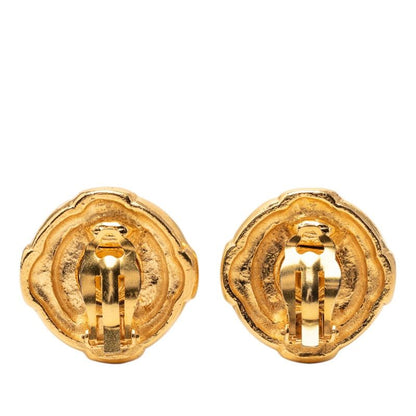 Chanel CC Logo Earrings Gold Plated