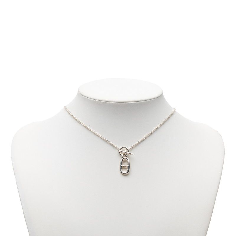 Hermes Chaine D'ancre Amulet Necklace Silver