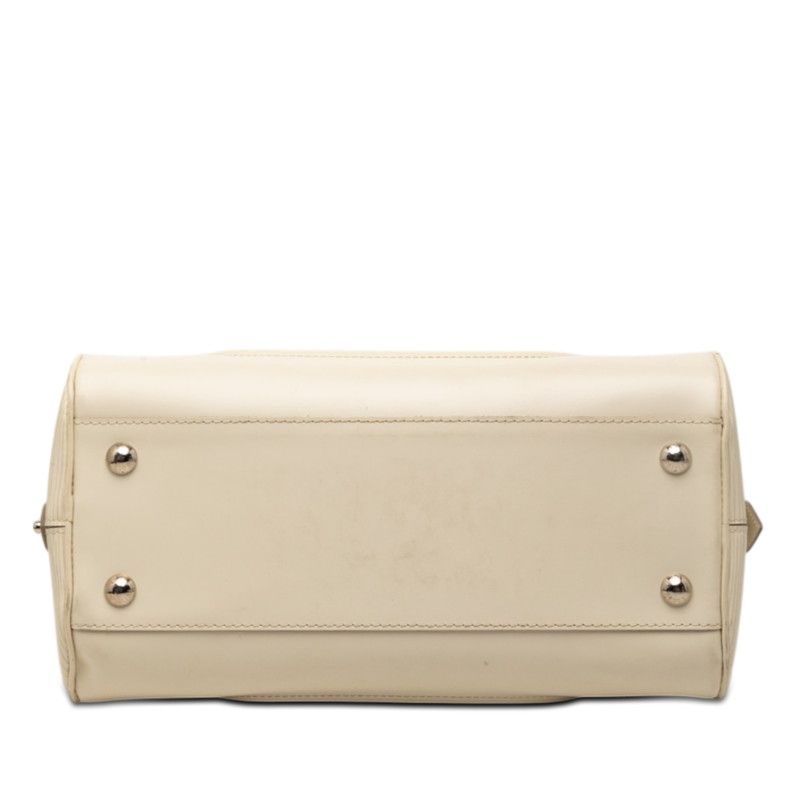 Louis Vuitton Epi Bowling Montaigne PM Handbag Yvoir White Leather