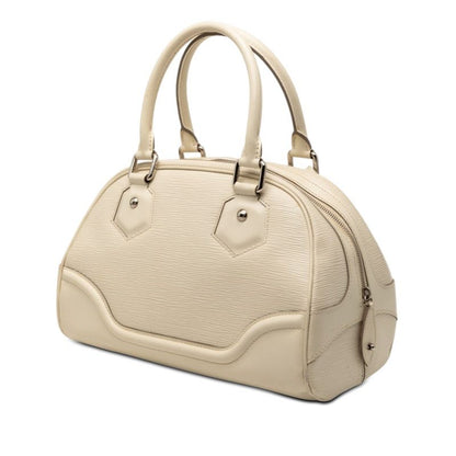 Louis Vuitton Epi Bowling Montaigne PM Handbag Yvoir White Leather