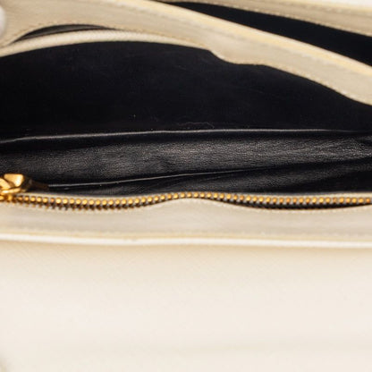 Prada 2-Way Shoulder Bag White Saffiano Leather