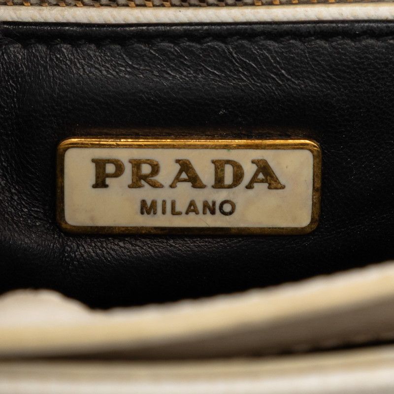 Prada 2-Way Shoulder Bag White Saffiano Leather