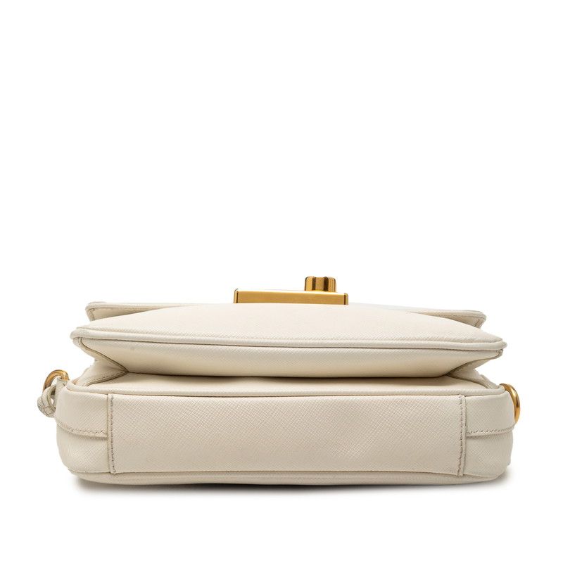 Prada 2-Way Shoulder Bag White Saffiano Leather