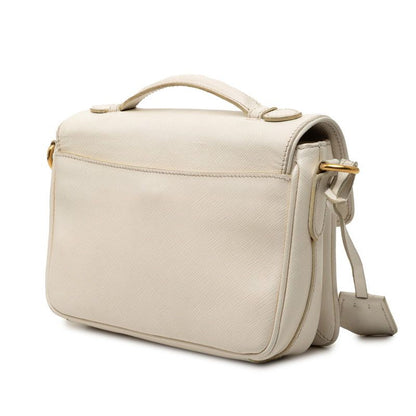 Prada 2-Way Shoulder Bag White Saffiano Leather