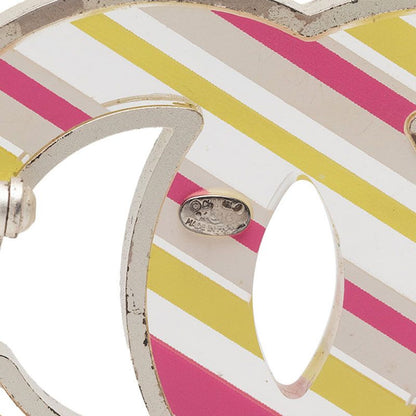 Chanel CC Logo Brooch 06c Silver Yellow Pink Metal