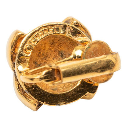 Chanel CC Logo Earrings Gold Plated