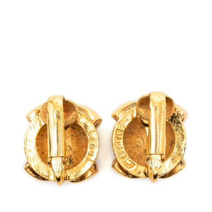 Chanel CC Logo Earrings Gold Plated