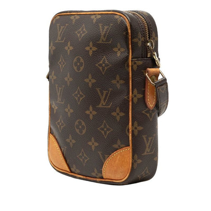 Louis Vuitton Monogram Danube Crossbody Shoulder Bag Brown Leather