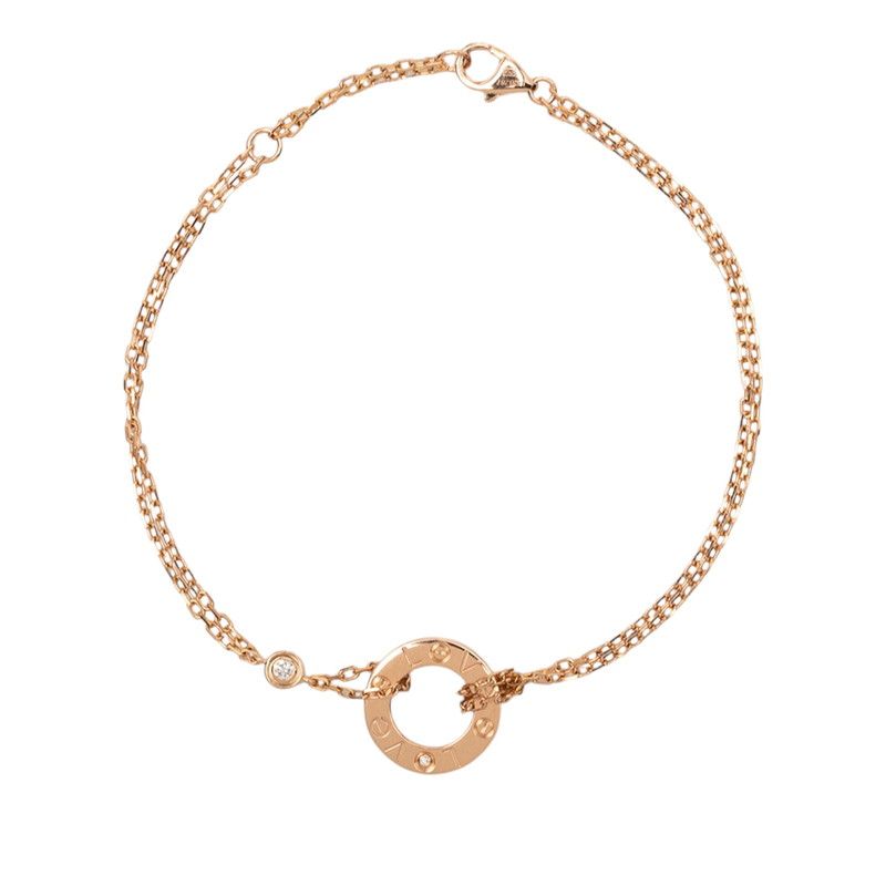 Cartier Love Circle Diamond Bracelet 18k Pink Gold