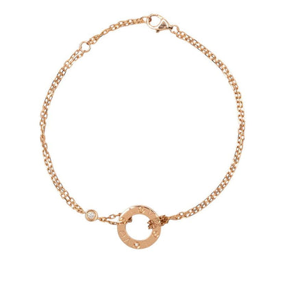 Cartier Love Circle Diamond Bracelet 18k Pink Gold