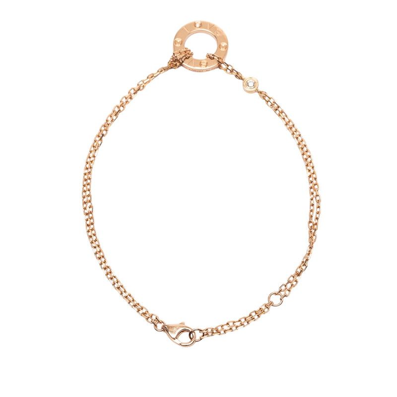 Cartier Love Circle Diamond Bracelet 18k Pink Gold