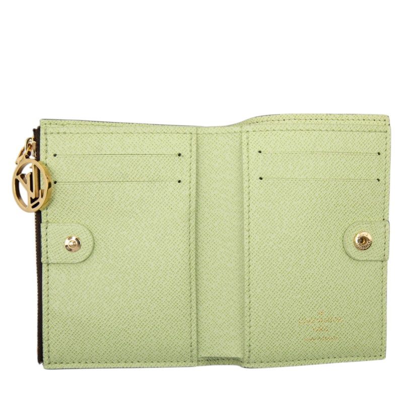 Louis Vuitton Monogram Portefeuille Lisa Bifold Wallet Compact Brown Veil Note