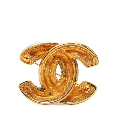 Chanel CC Logo Quilted Brooch Gold Plated