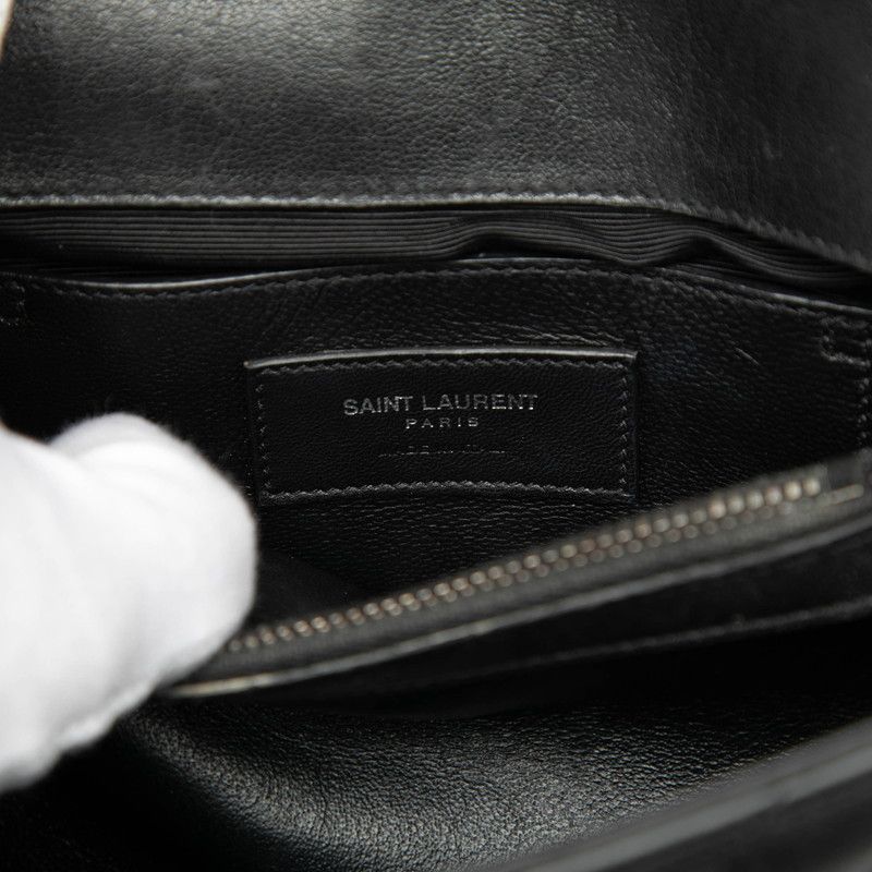 Saint Laurent Carre 2-Way Shoulder Bag Black Leather