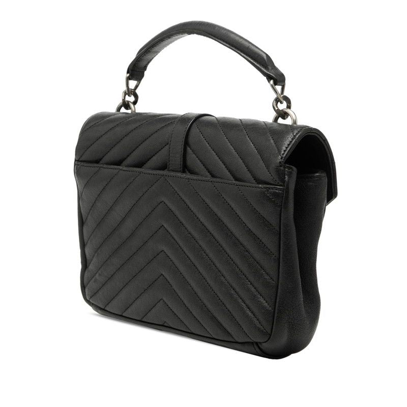 Saint Laurent Carre 2-Way Shoulder Bag Black Leather
