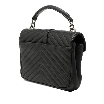 Saint Laurent Carre 2-Way Shoulder Bag Black Leather