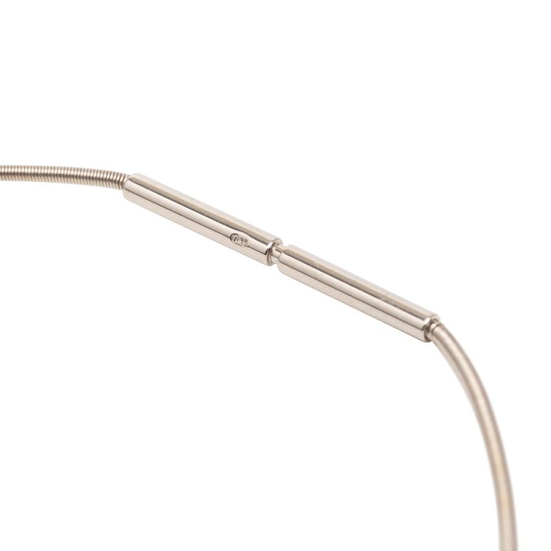 Hermes Cage de Ash Cube Necklace Silver Purple Metal Enamel