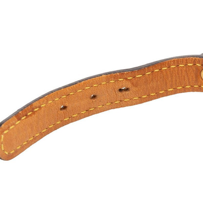 Louis Vuitton Monogram Bracelet Porto a Dos Ribbon Name Tag Brown Leather