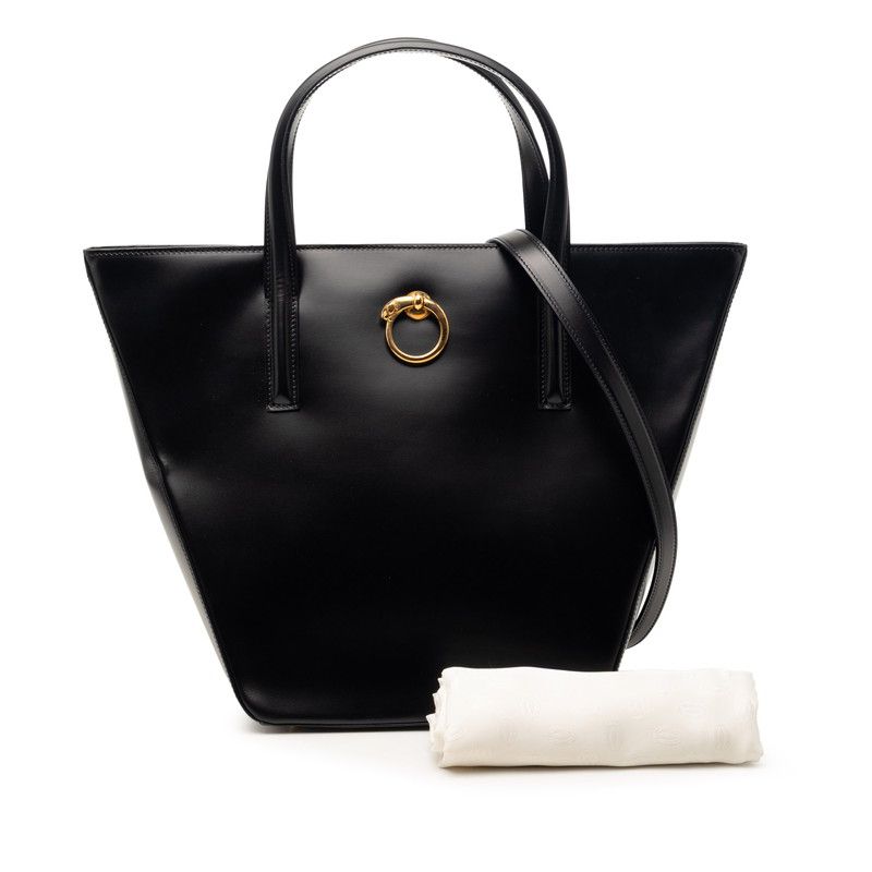Cartier Panthere 2-Way Shoulder Bag Black Leather
