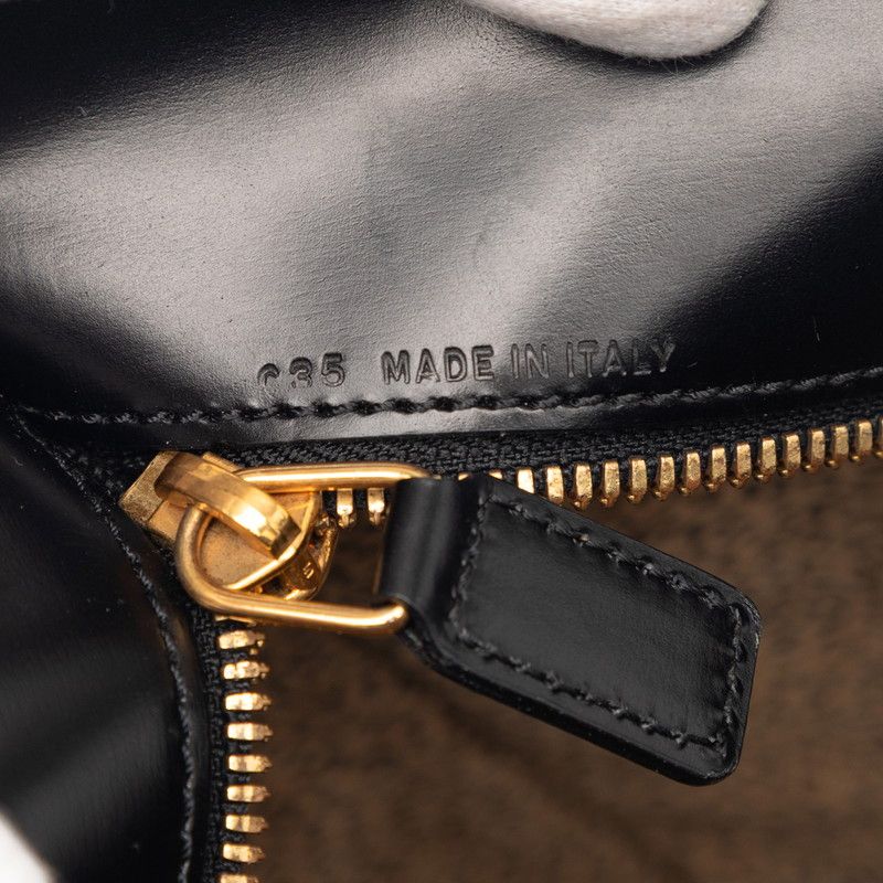 Cartier Panthere 2-Way Shoulder Bag Black Leather
