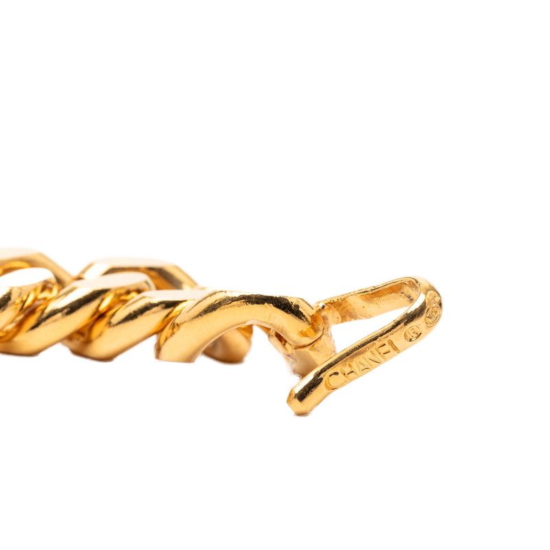 Chanel CC Logo 31 Rue Cambon Paris Plate Chain Belt Gold Plated