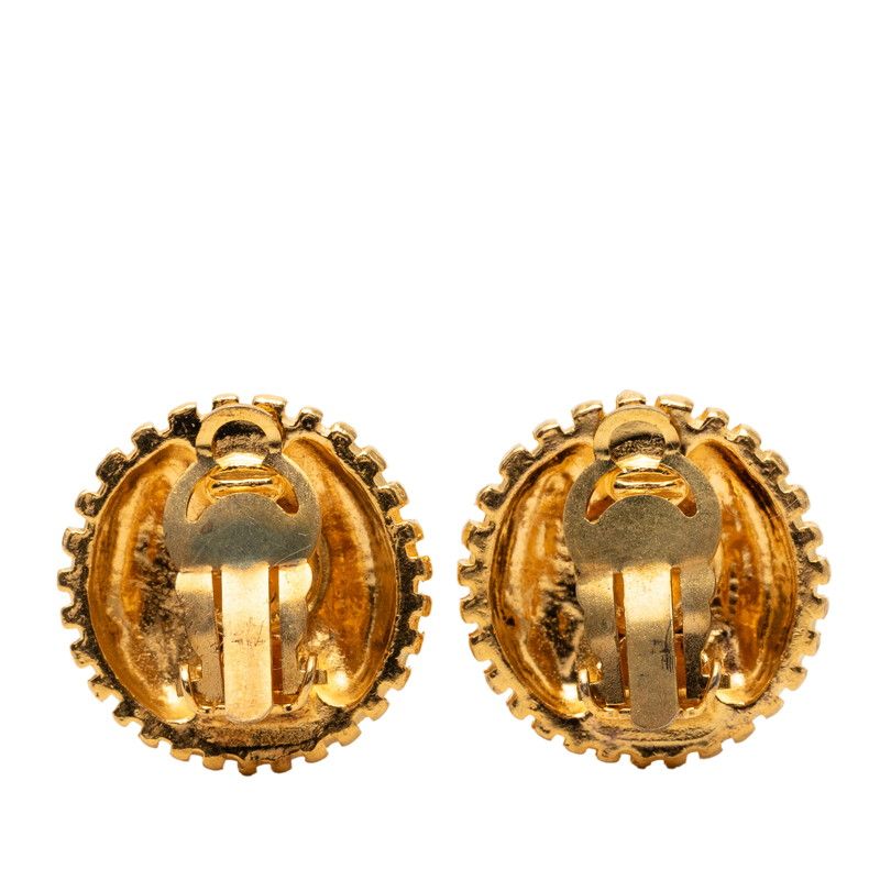 Chanel CC Logo Earrings Gold Plated