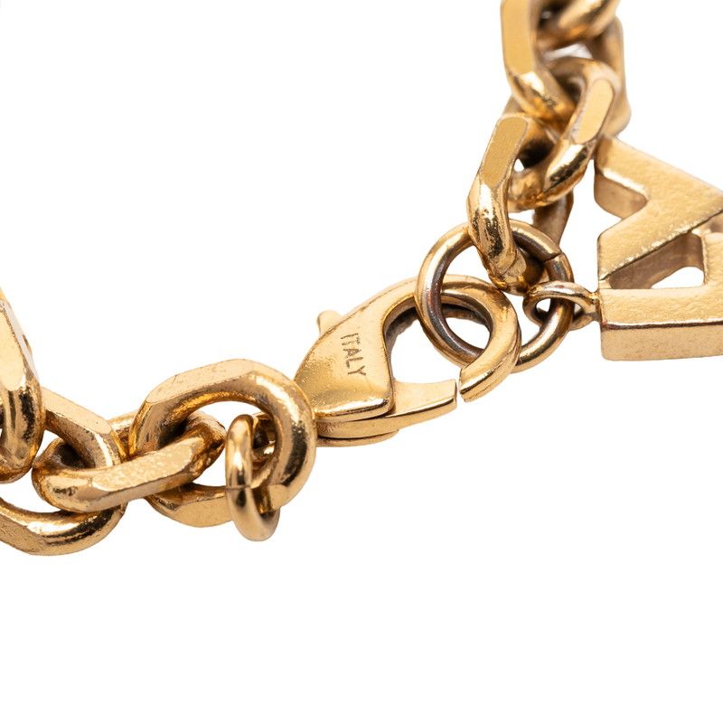 Louis Vuitton Love Letters Bracelet Gold Red Plated Line Stone