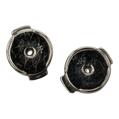 Hermes Cage de Ash Cube Earrings Silver Light Pink Metal Enamel